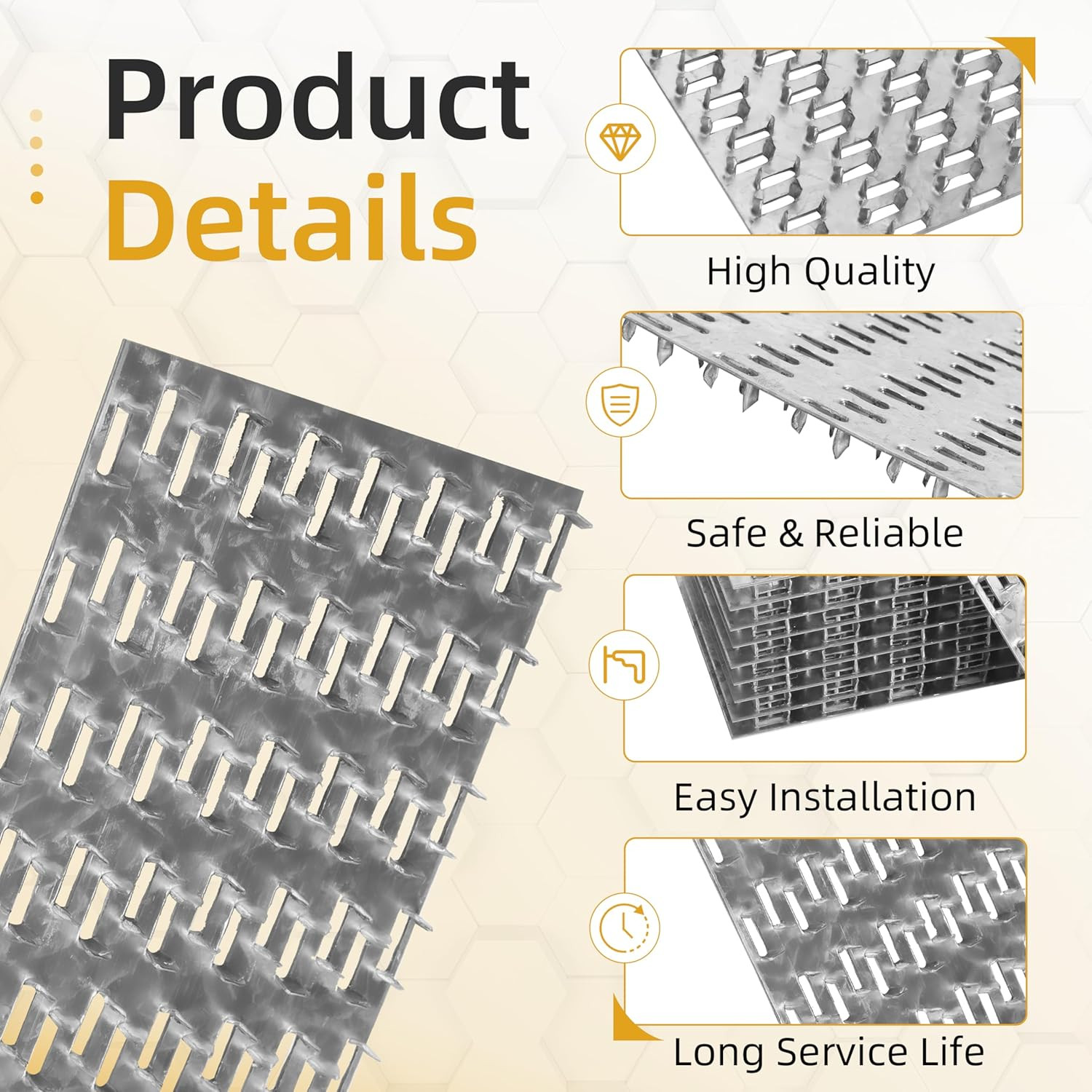 20-Pack 6"x4" Truss Mending Plate Nail Teeth Galvanized Steel Wood Connector 1mm
