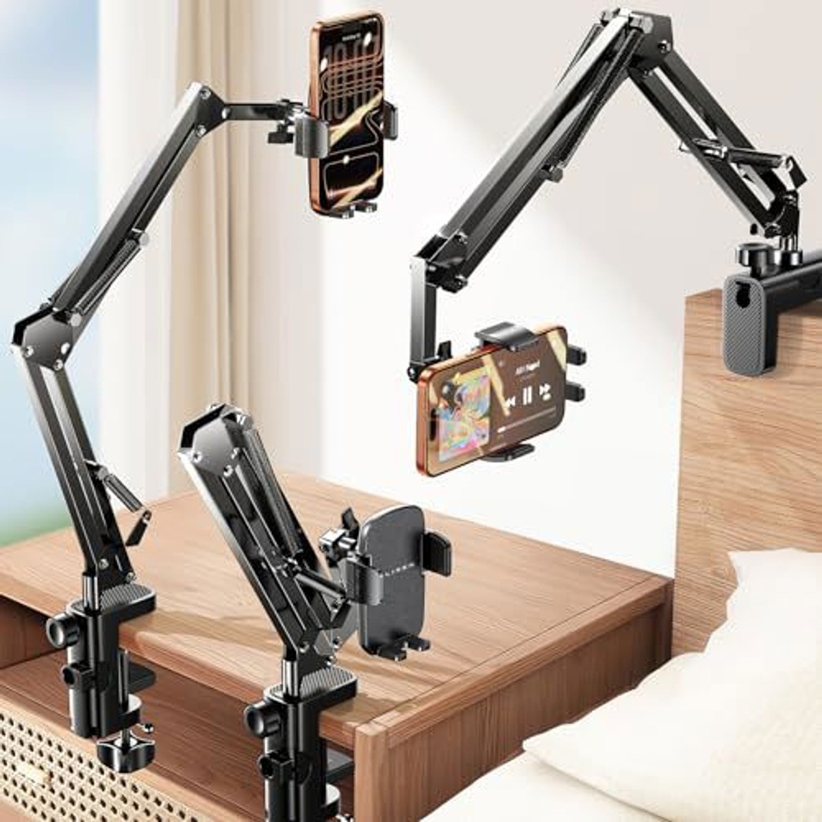 LISEN Gooseneck Phone Holder Flexible Magic Arm Clamp Mount for Bed Desk 3rd Gen