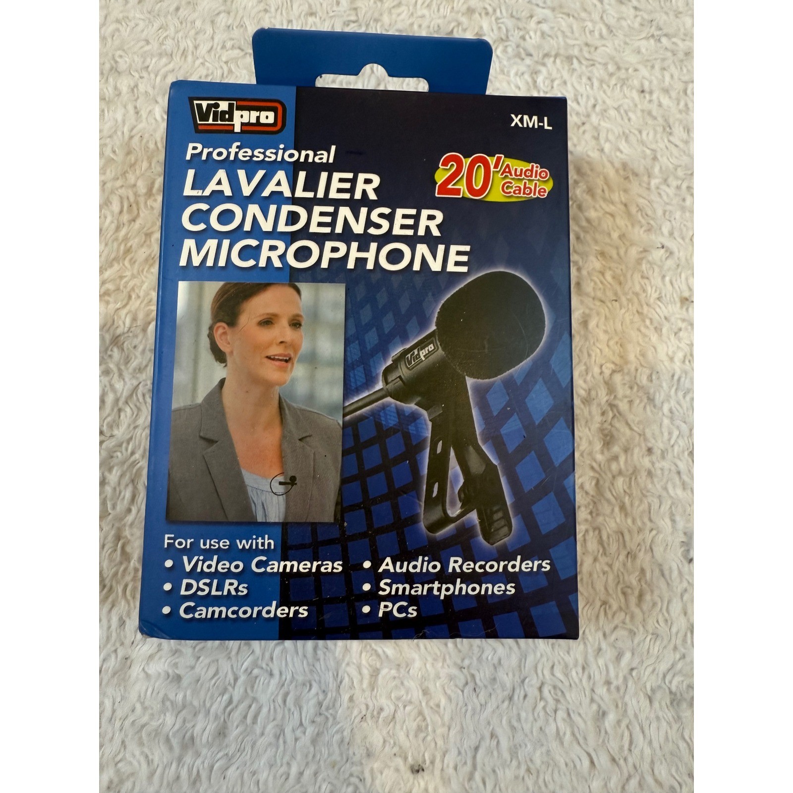 Vidpro XM-L Professional Lavalier Condenser Microphone 20ft Cable 3.5mm Plug