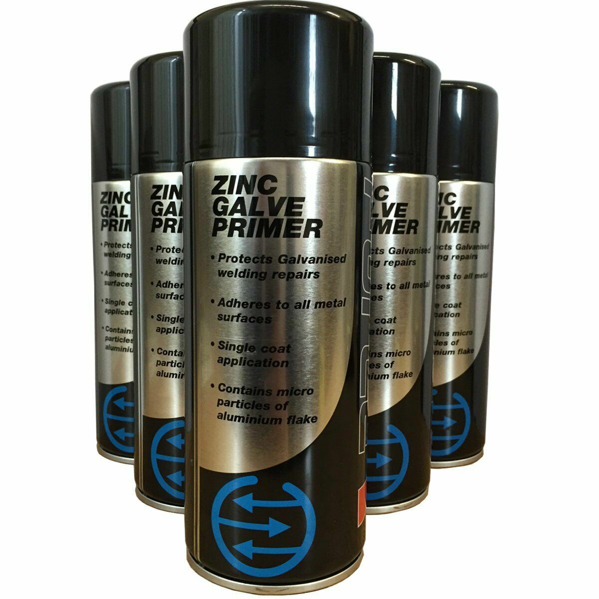 4 x Zinc Galve Primer Spray Paint - Welding Repair Cold Galvanised 400ml X61790