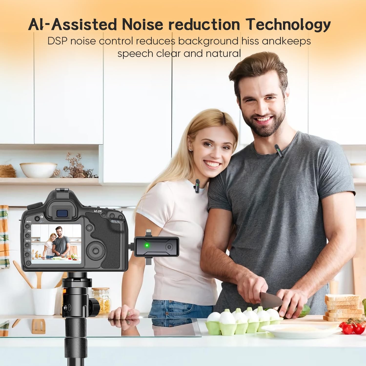 Wireless Mini Lavalier Microphone for iPhone - 3 in 1 Bluetooth Microphone wi...