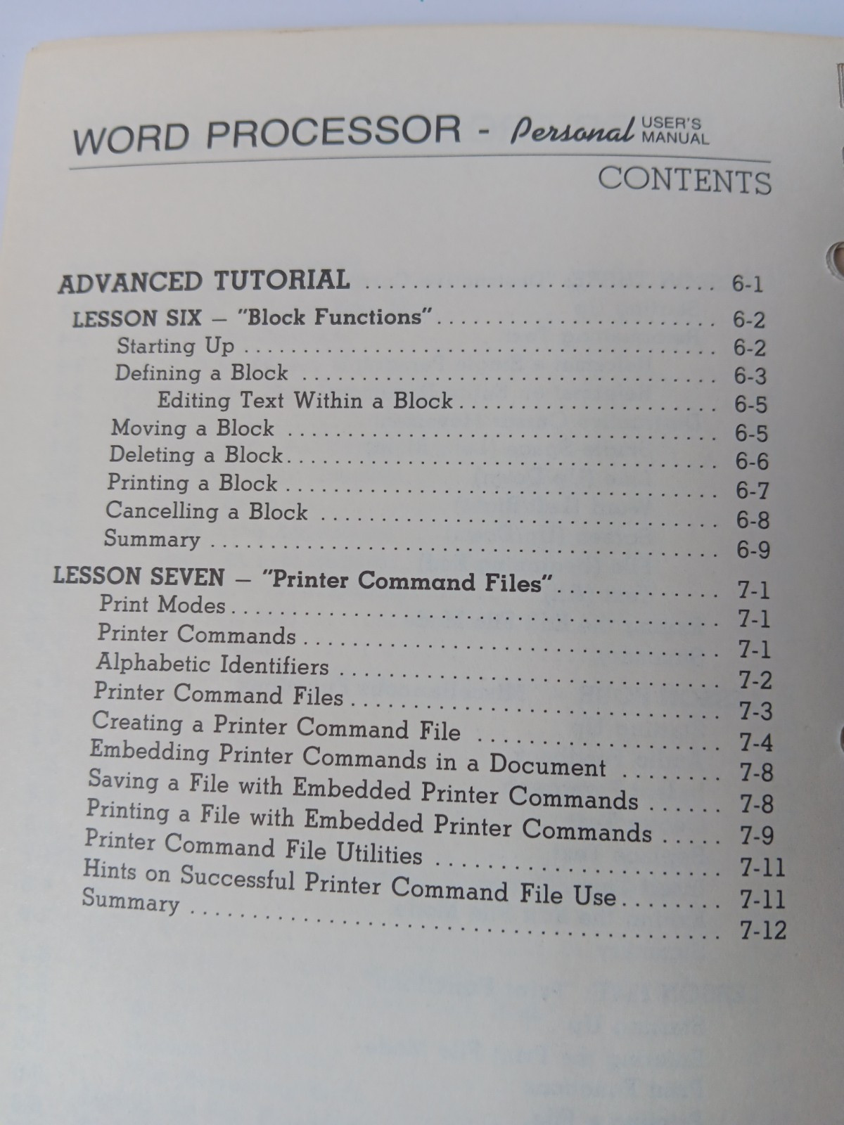 Commodore 64/128 Word Processor Personal Users Manual
