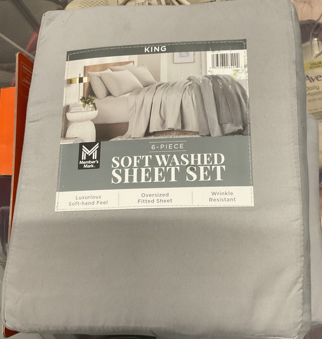 ⚡️Member's Mark Soft Washed Microfiber 6-Piece Sheet Set - King (Gray)