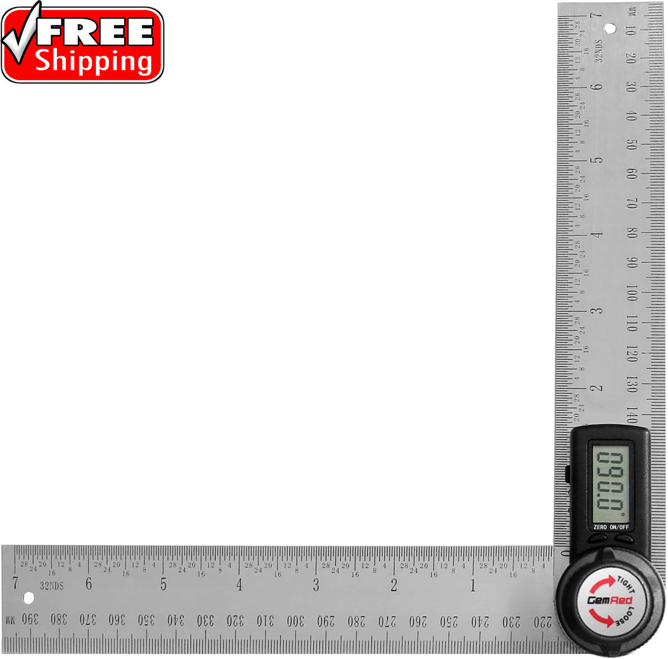 82305 Digital Angle Finder  Protractor Stainless Steel 7Inch 200Mm (Black Button