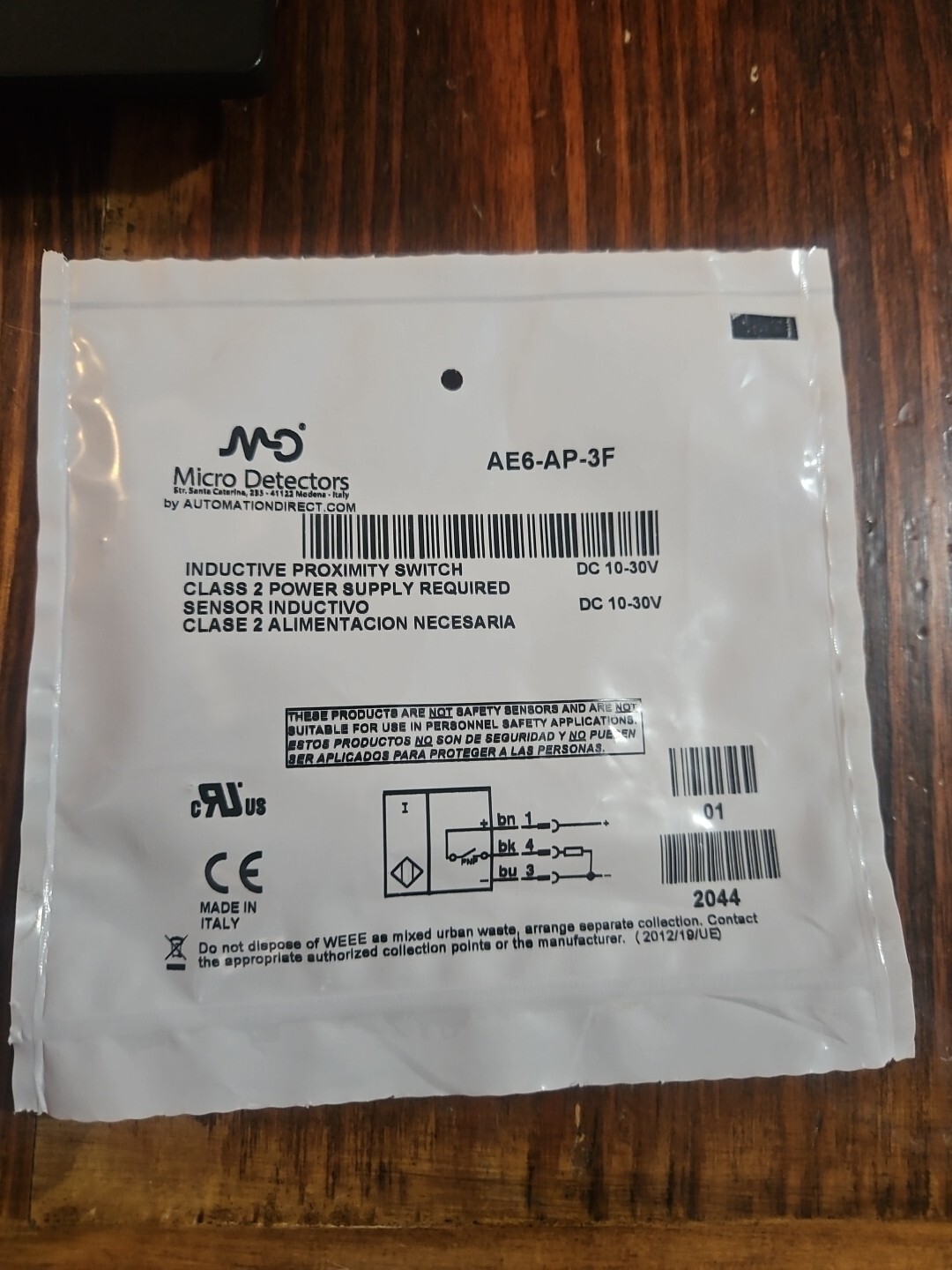 NEW AE6-AP-3F MIRO DETECTORS BY AUTOMATION DIRECT PNP 10-30VDC 8MM