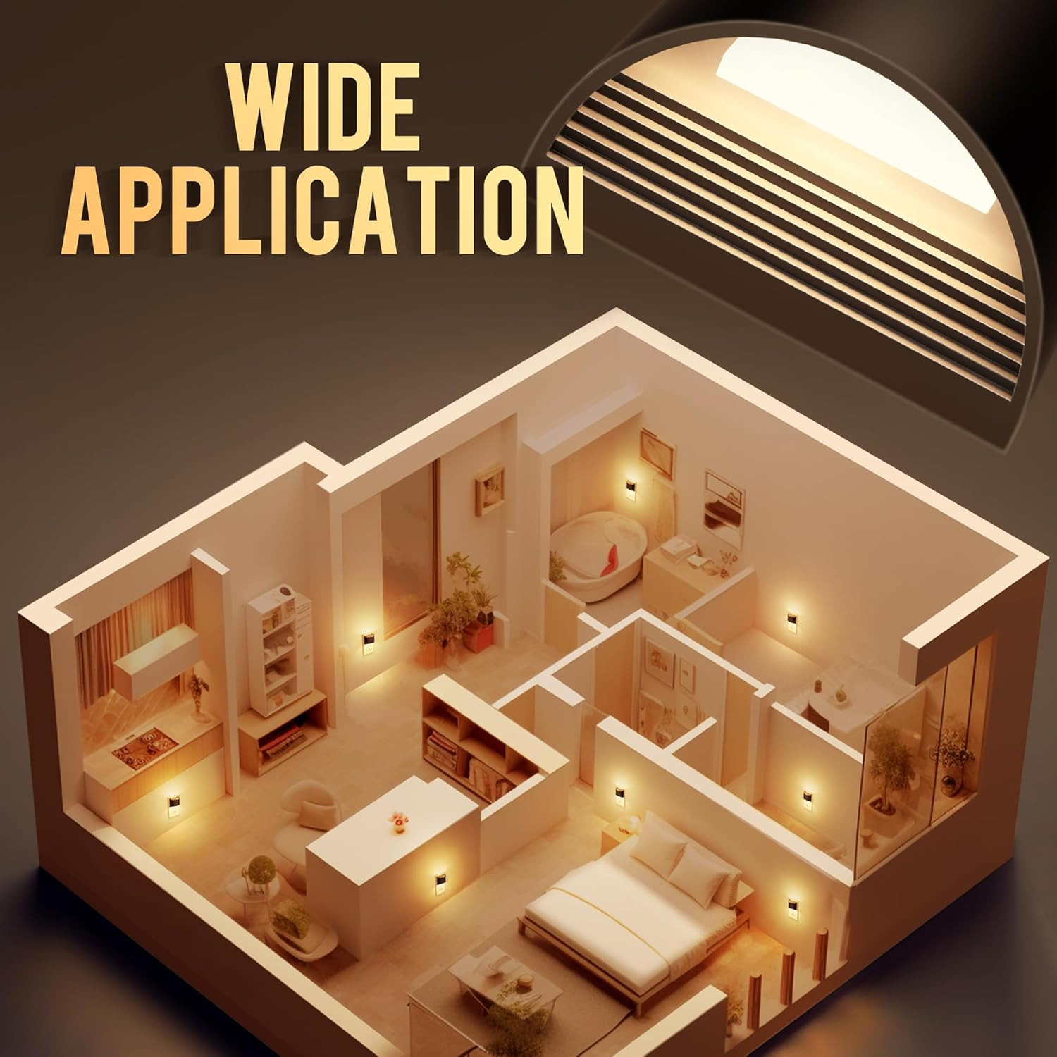 LED Night Light 2 Pack – Plug-In Nightlights with 3 Brightness Levels, Dusk-to-D
