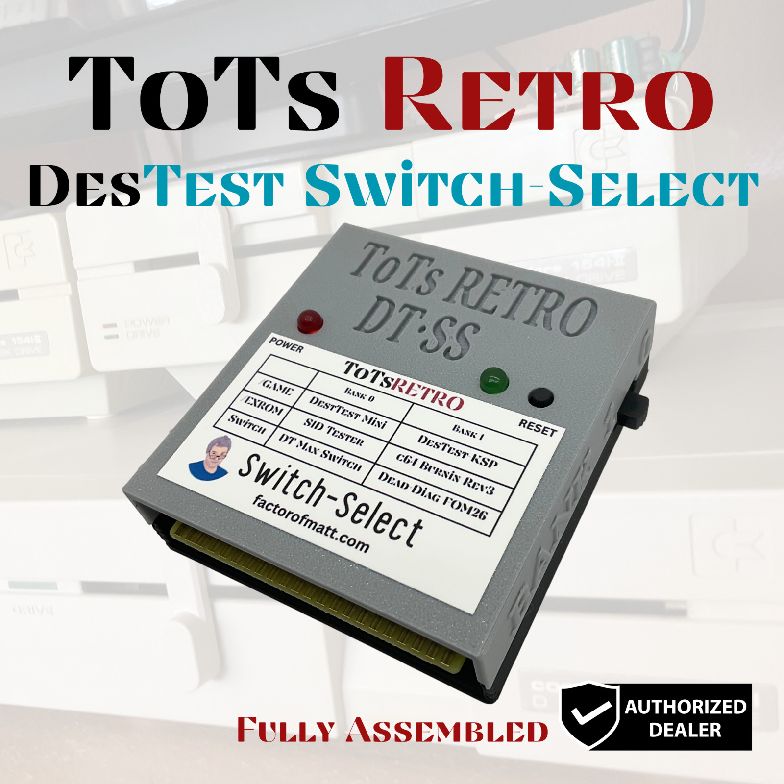 DesTEST Switch-Select Commodore c64 c64c c128 Multi-Tool Diagnostic Cartridge
