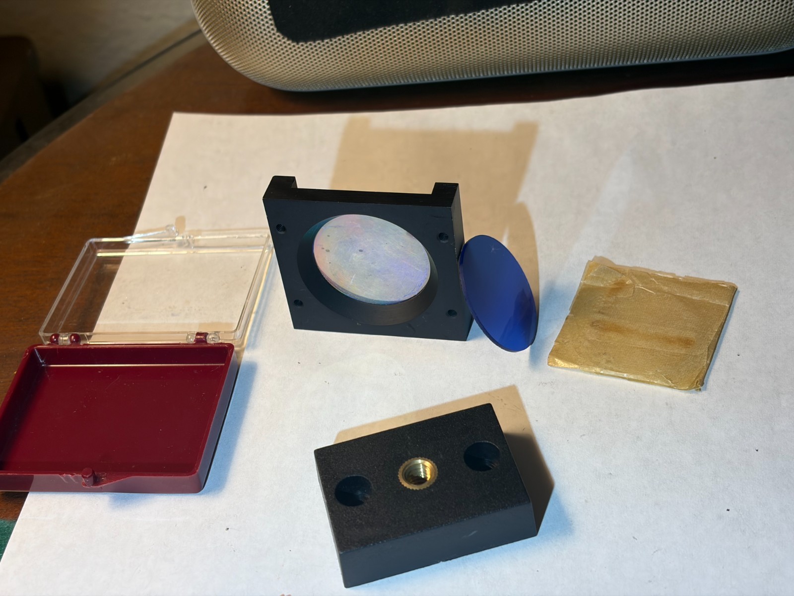 Precision Optical Diffraction Grating Assembly w/ Blue Interference Filter