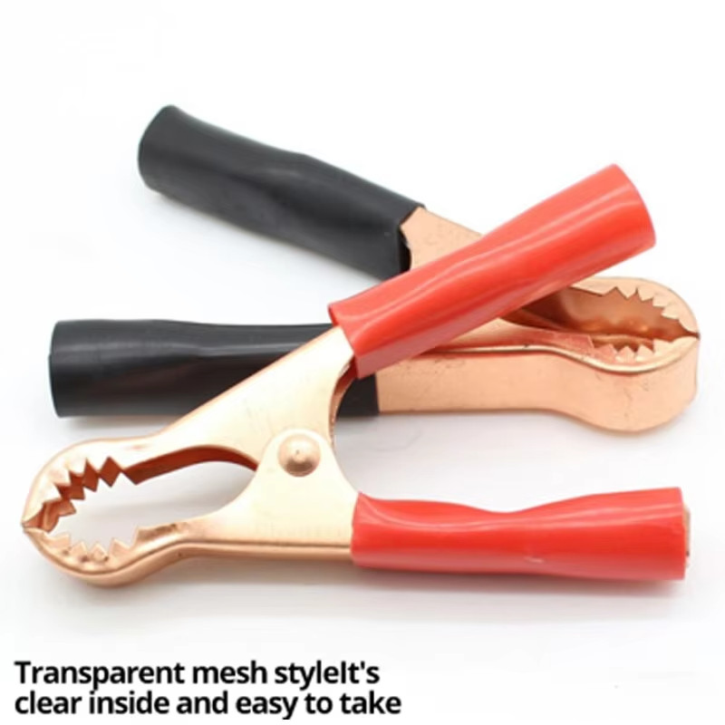20pcs 80mm 50A Red & Black Car Battery Test Lead Clip Crocodile Alligator Clamps