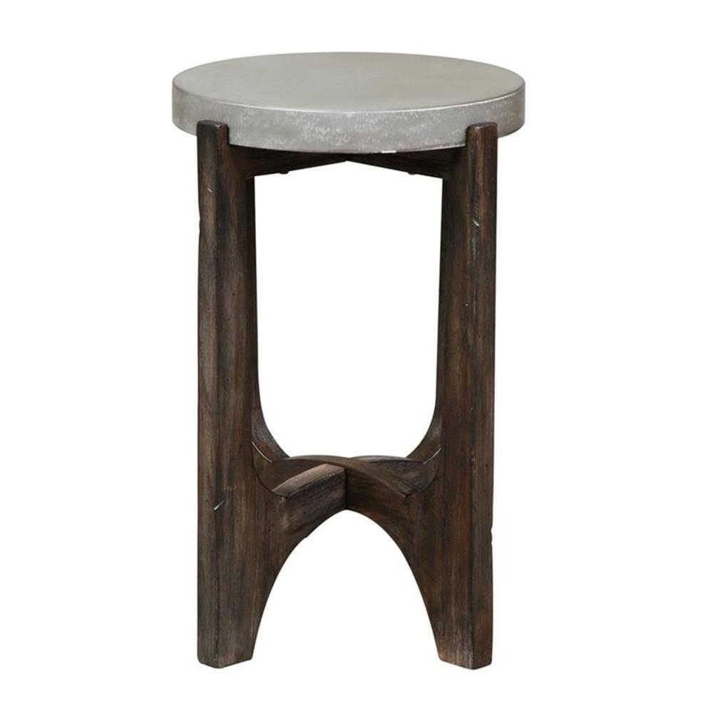 Pemberly Row Modern Wood Chair Side Table in Brown
