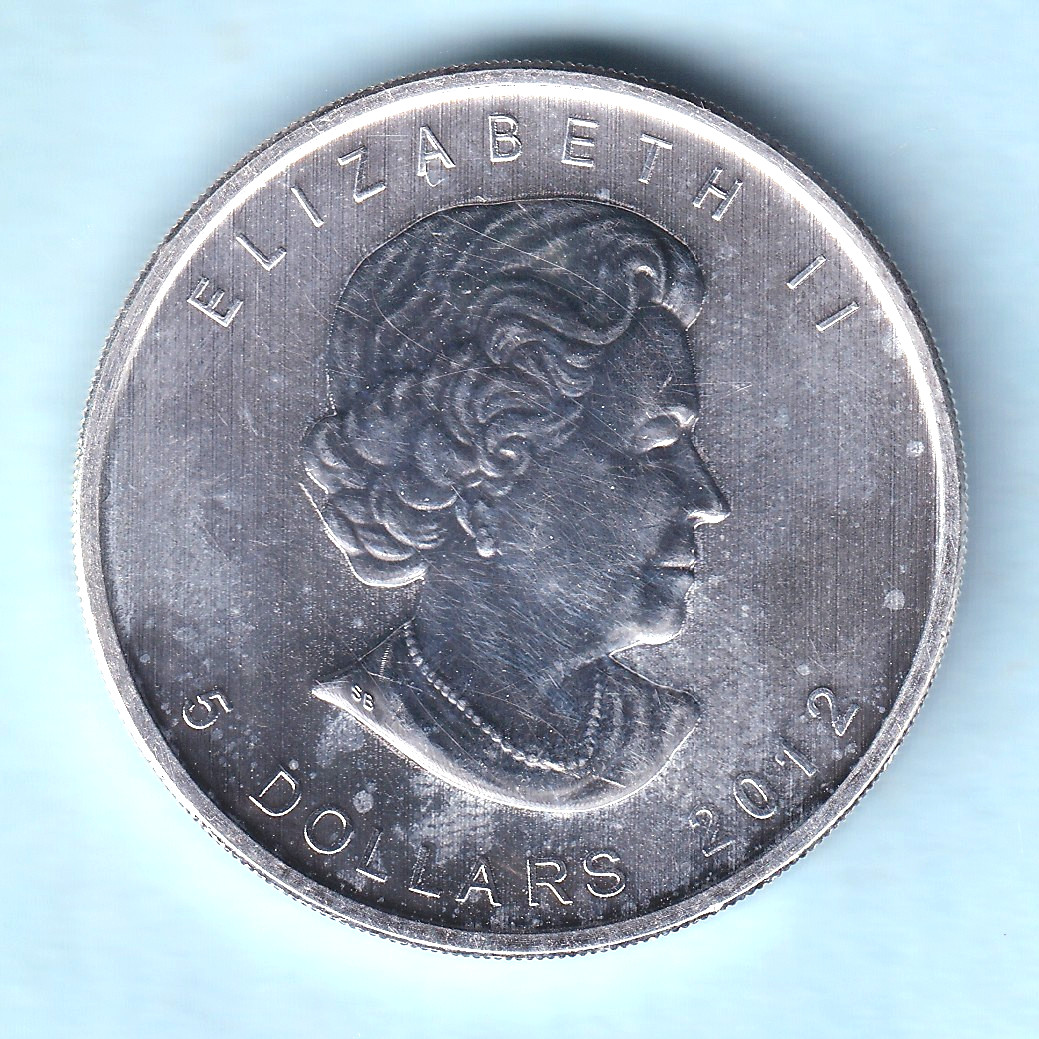 Canada. 2012 1 oz Silver - 5 Dollars. Moose. UNC