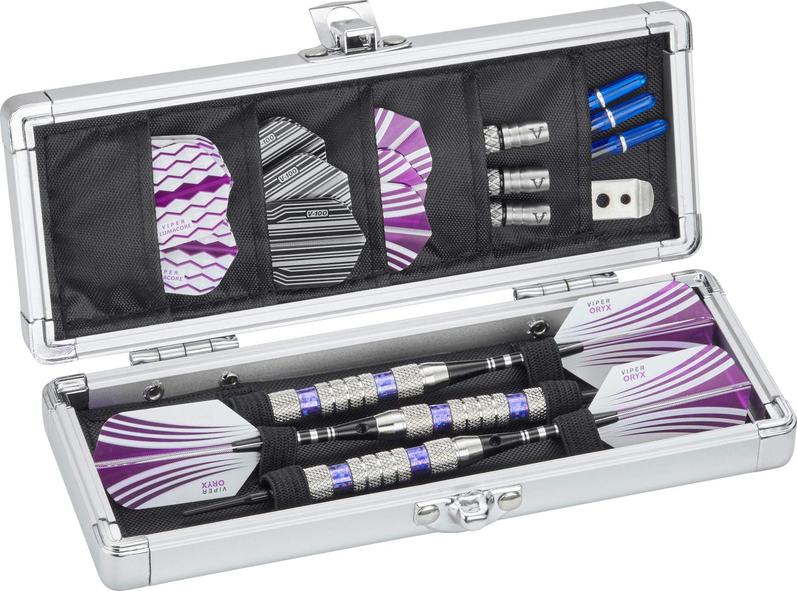 Accolade Aluminum Dart Case Holds 3 Steel Tip and Soft Tip Darts, Slim Profil...