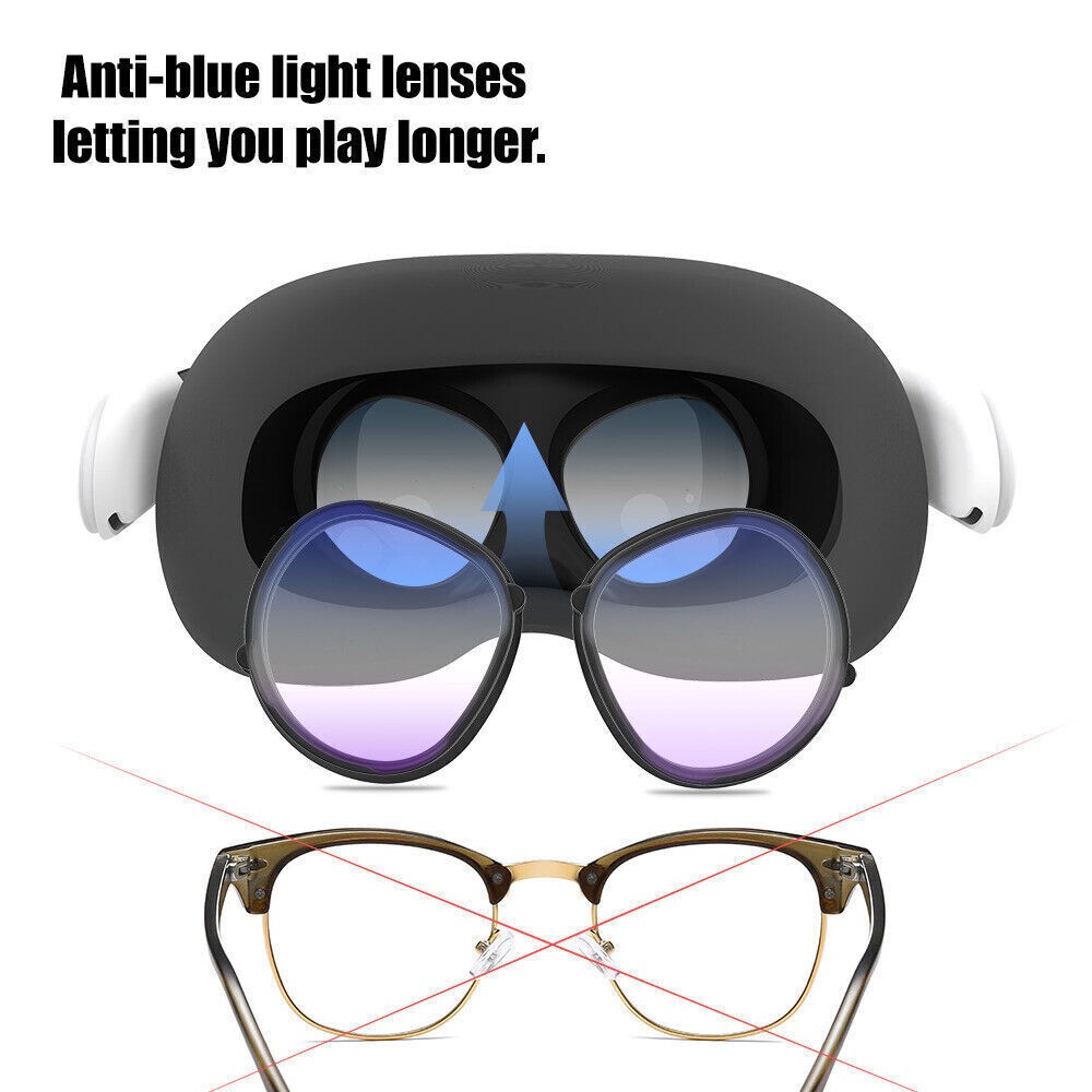 For Quest 3S Lenses Anti Blue High-Definition Magnetic Glasses VR Lens Accessory