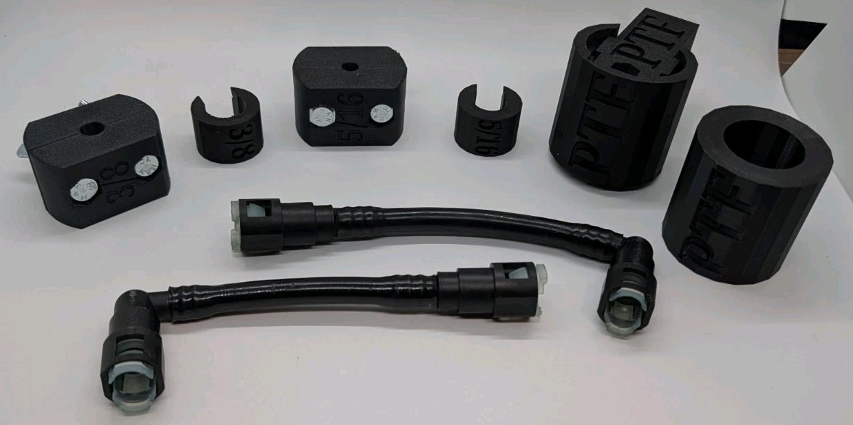 5/16" & 3/8" Nylon Plastic Fuel Gas Line Hose Connector Repair Install Tool Kit