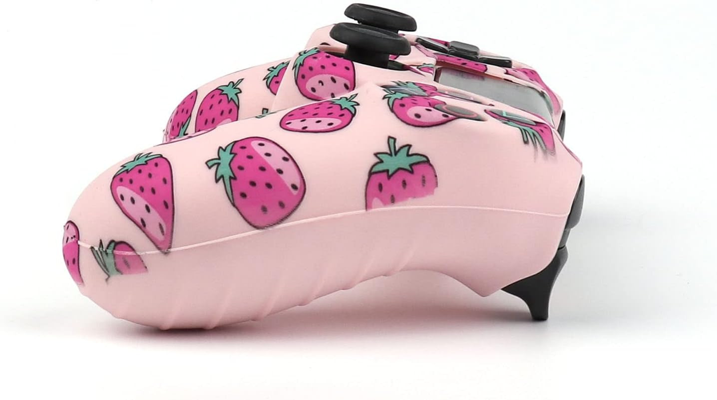 RALAN Pink Controller Skins for Ps4,Fruit Silicone Controller Cover Skin Protect
