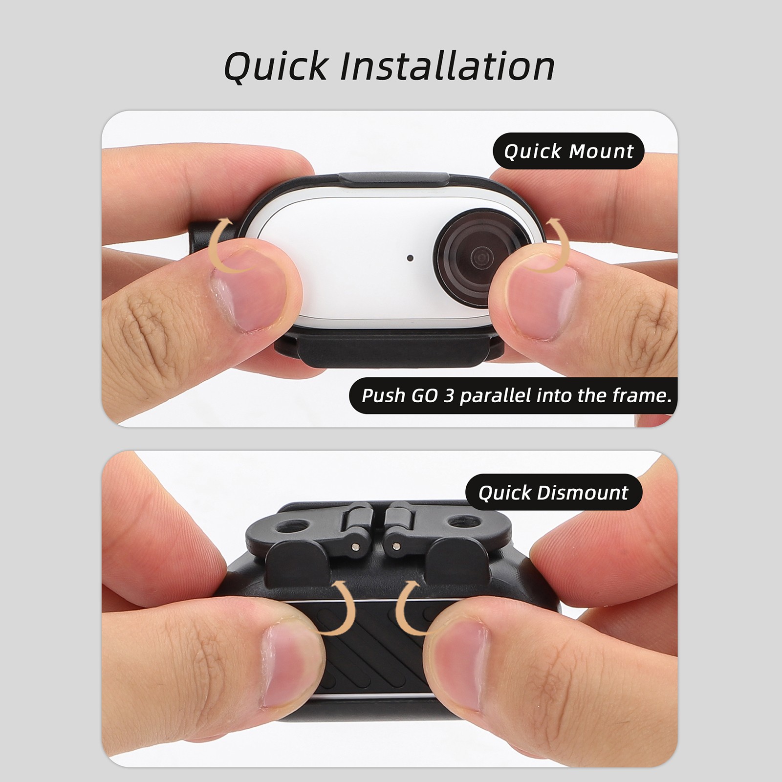 For Insta360 GO3 Action Camera Frame Cage Extension Quick Release Accessories f