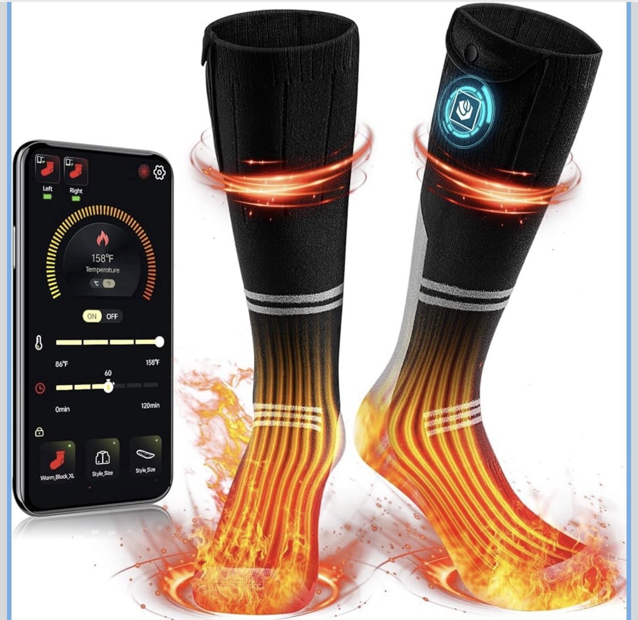WASOTO - Heated Socks / Rechargeable / 3 Heat Settings / Adult L / NEW NWT B1