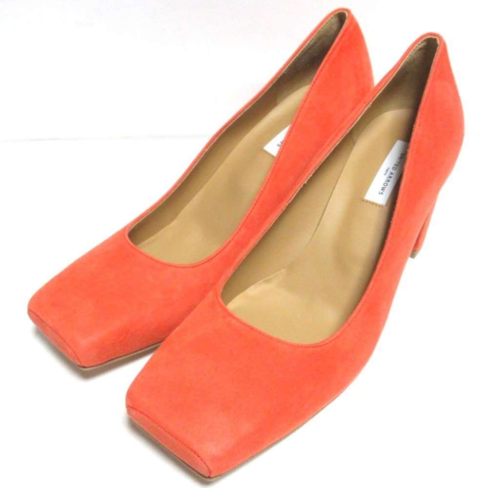 22AW NAOKO TSUJI UNITED ARROWS square-toe pumps size 38 9.8"" orange Women USED