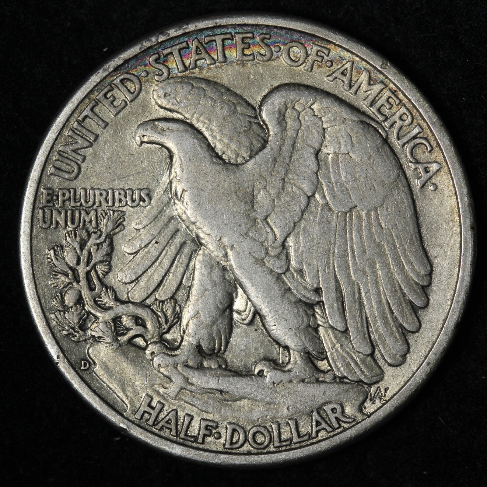 1938-D Walking Liberty Silver Half Dollar XF E163 GPK