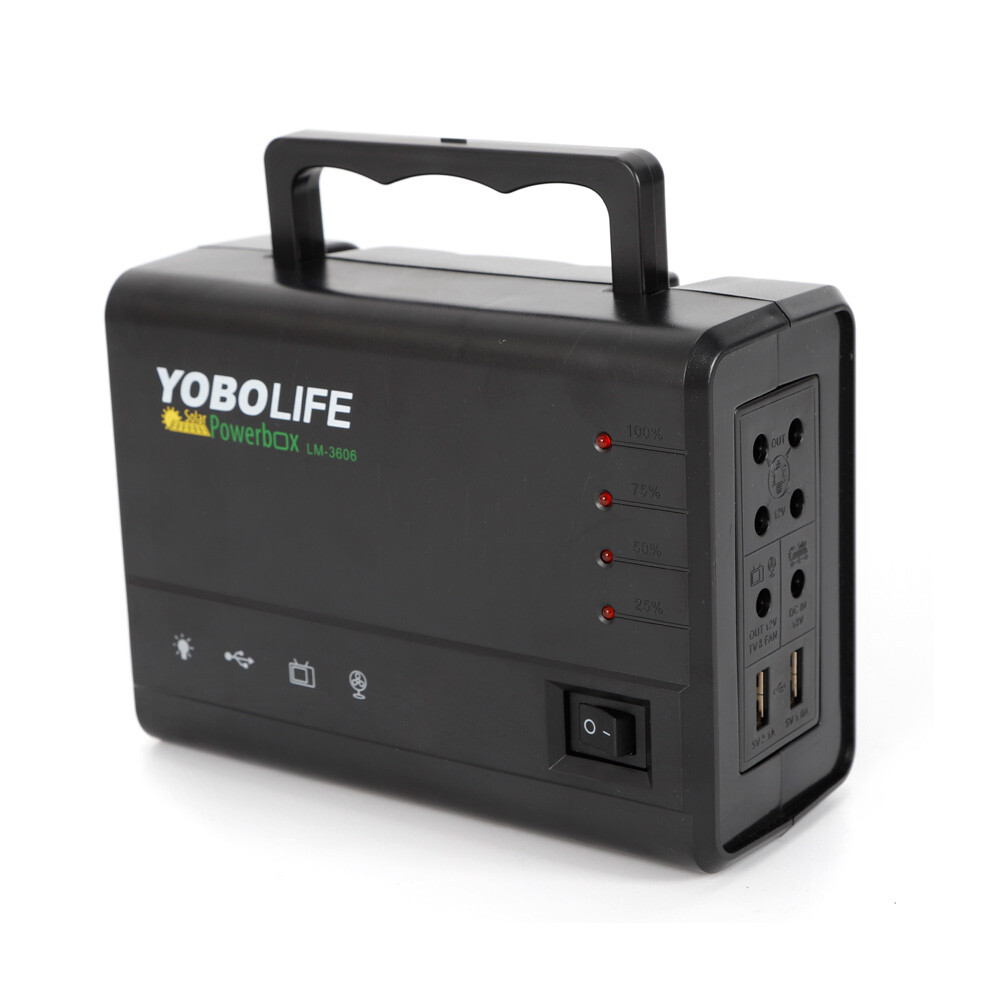 Portable Station Solar Panel Power Inverter Electric Generator Set +4 LED Light