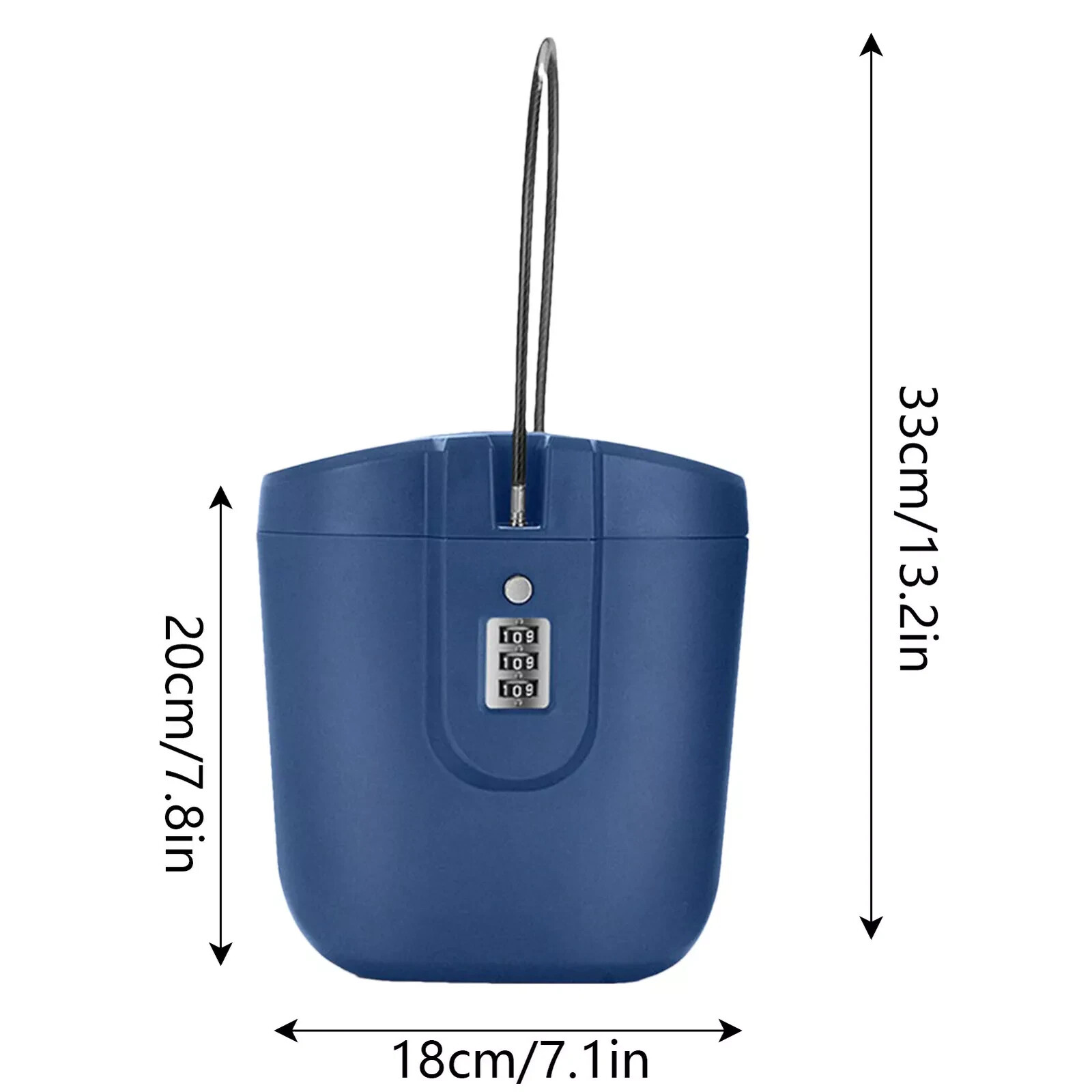 Lock Box Portable Travel Beach Security Lock Box 3 digit Combination Lock-Blue.