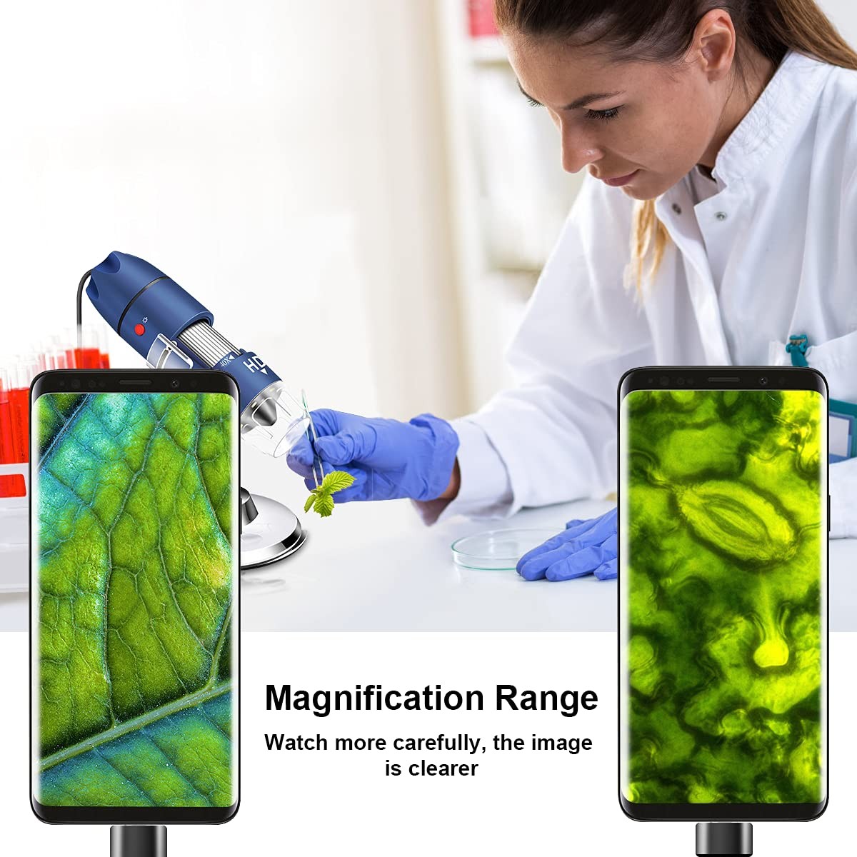 USB Digital Microscope 2K HD 2560x1440P 40X-1000X for Android Windows - Coin