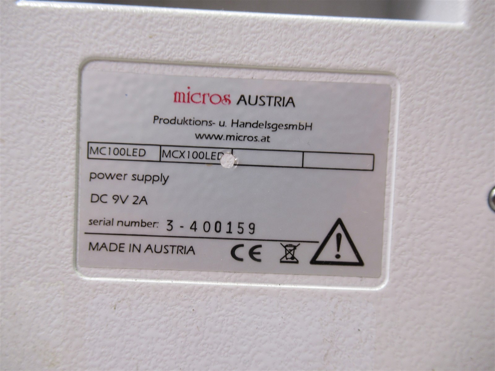 Micros MC100LED Laboratory Microscope Base Unit with Mechanical Stage XY Axis