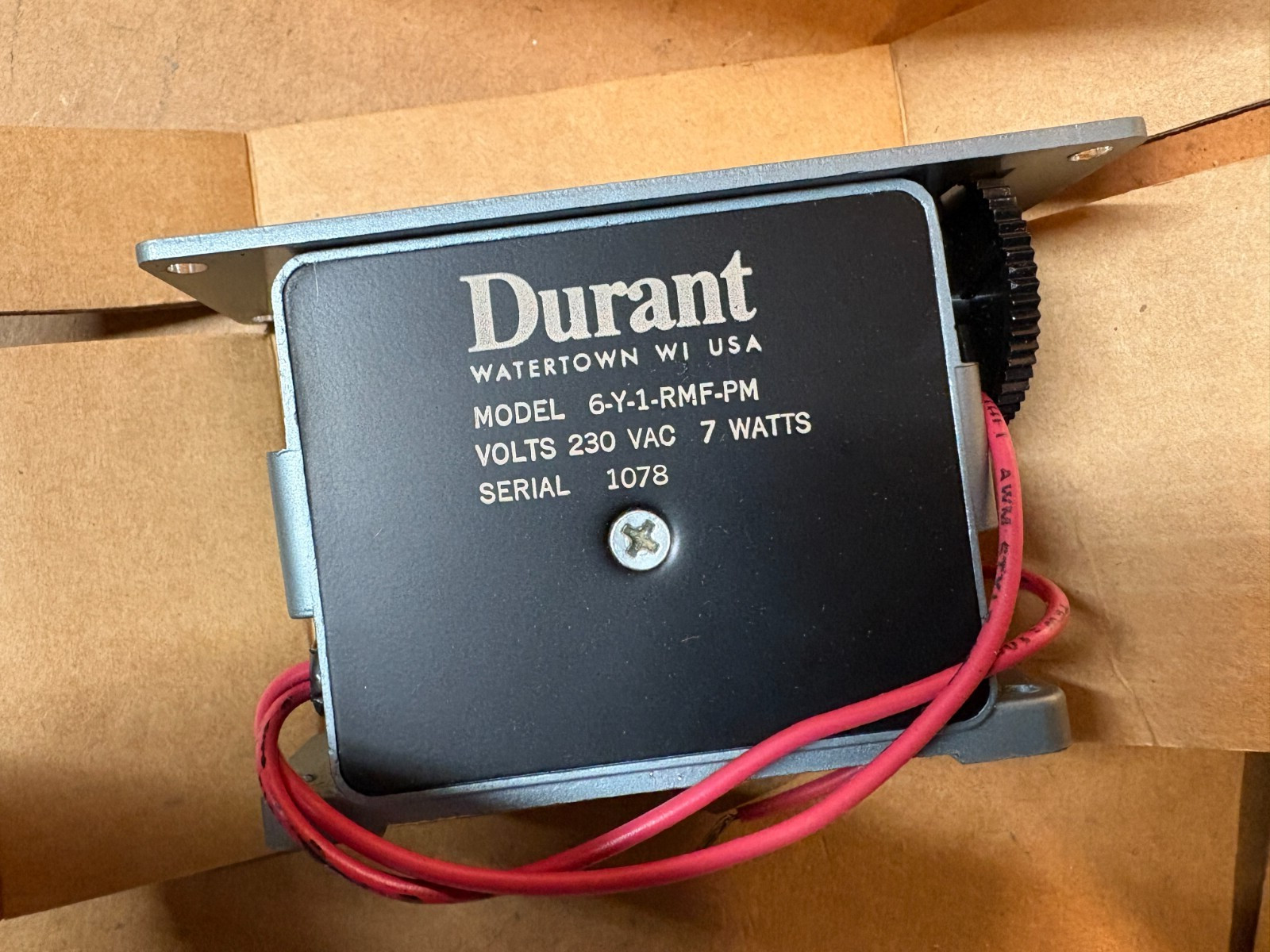 Durant  Analog 6 Digit Cycle pulse Counter 6-Y-1-RMF-PM 230V with manual reset