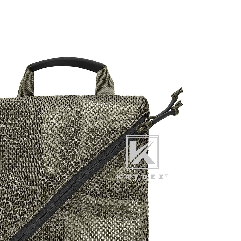 KRYDEX 2pcs Tactical Mesh Pouch Set Modular Storage Organizer Pockets Green BK
