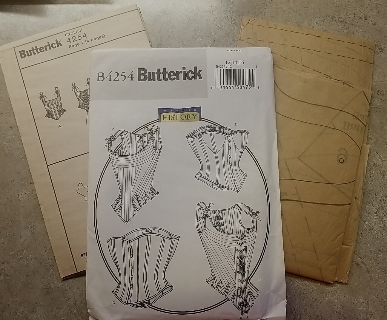 Butterick Victorian Corset UNCUT SEWING PATTERN 12/14/16 B4254 Making History
