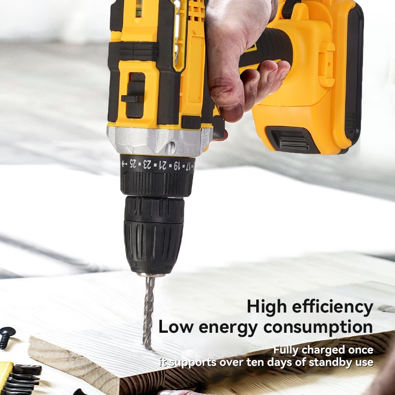 21V Cordless Impact Drill Kit 2 Batteries 25PCS Accessories Tool Set