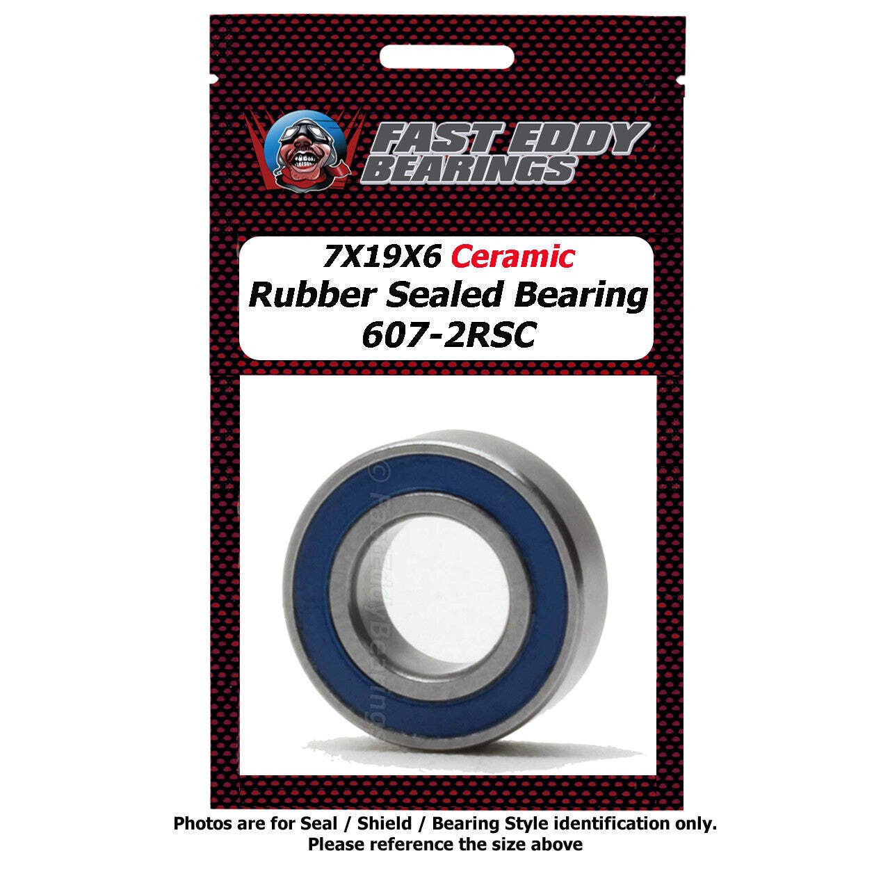 7X19X6 Ceramic Rubber Sealed Bearing 607-2RSC