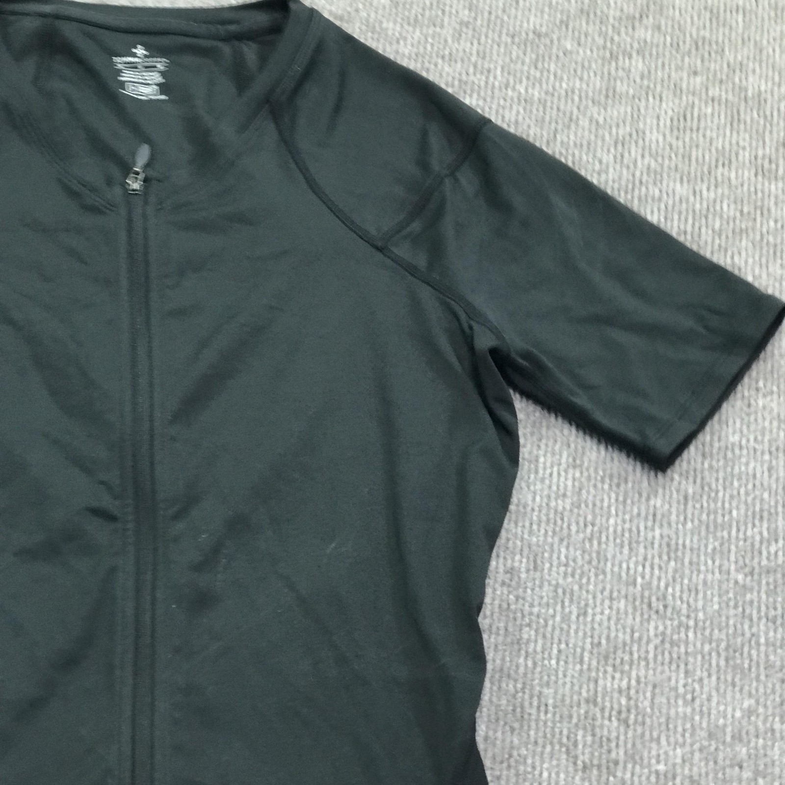 Tommie Copper Mens Medium Black Compression Shirt Lower Back Support Zip Top