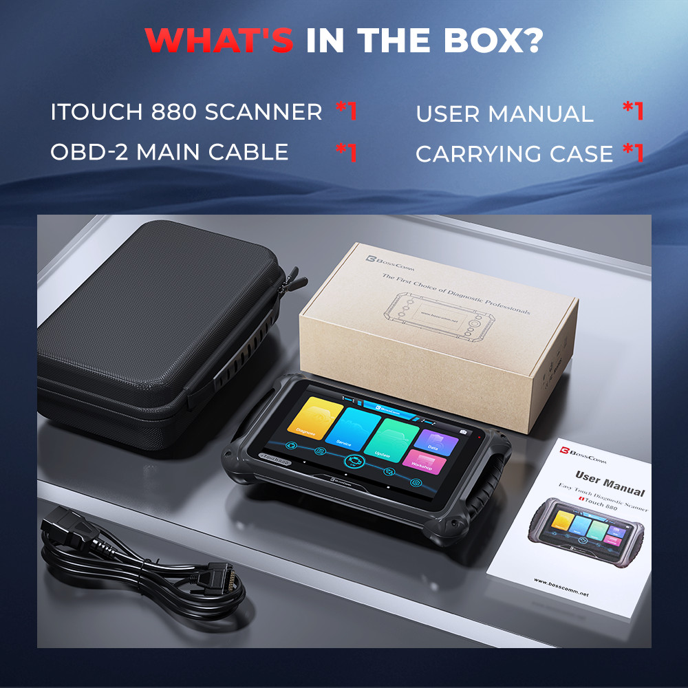 BOSSCOMM iTouch 880 OBD2 Scanner Diagnostic Tool Fuel Injector Coding Service