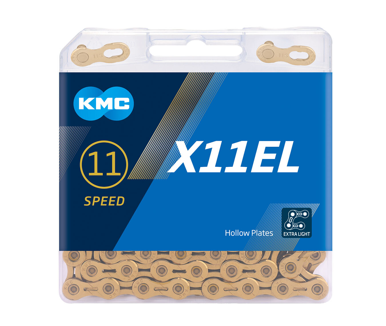 KMC X11EL Ti-N Gold 11-speed Extra Light Bike Chain 118 Links NIB