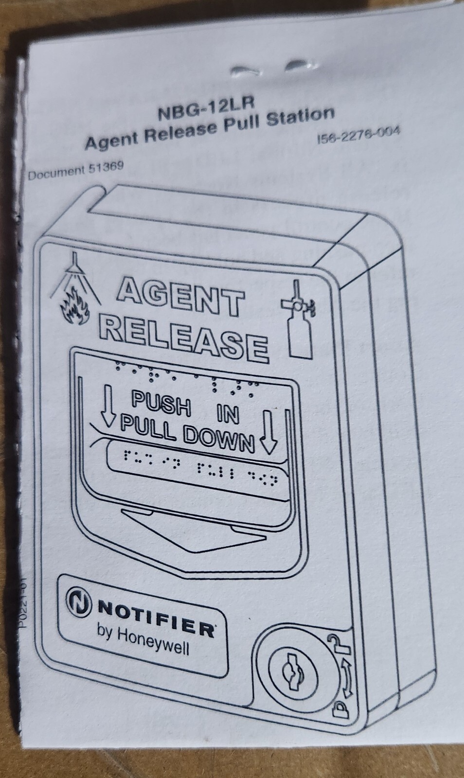 Notifier NBG-12LRA Agent Releasing Pull Station with Agent Release Abort Switch