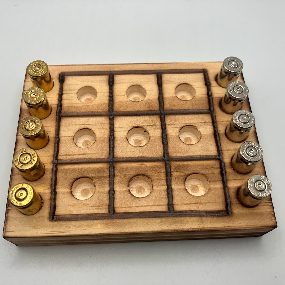 Tic Tac Toe Bullet Casing Board, Man Cave, Bar Teaser