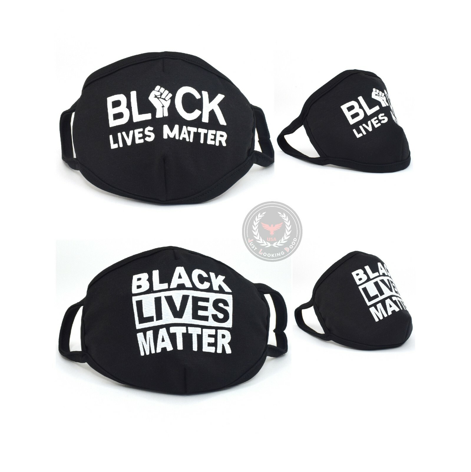 Black Lives Matter Cloth Face Mask Black White Print Washable Reusable USA Made