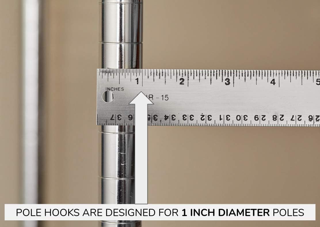 Shelf Pole Hooks 5-Pack Variety Set | Black 5-Pack: Pack,
