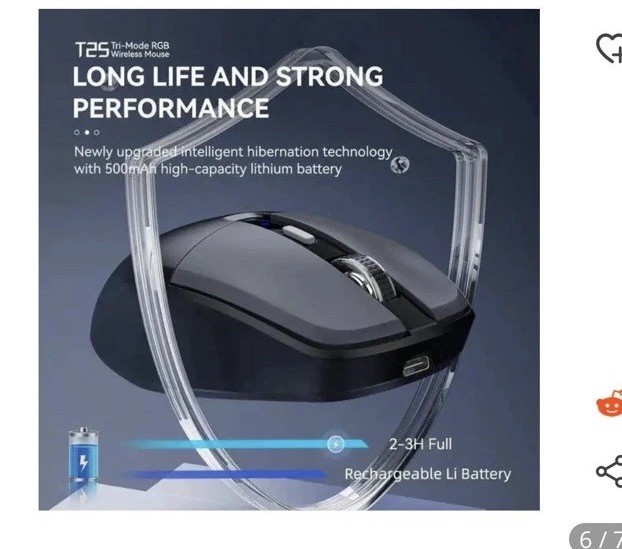 2.4G + Type- BT TRI-Mode Wireless charging mouse T 25