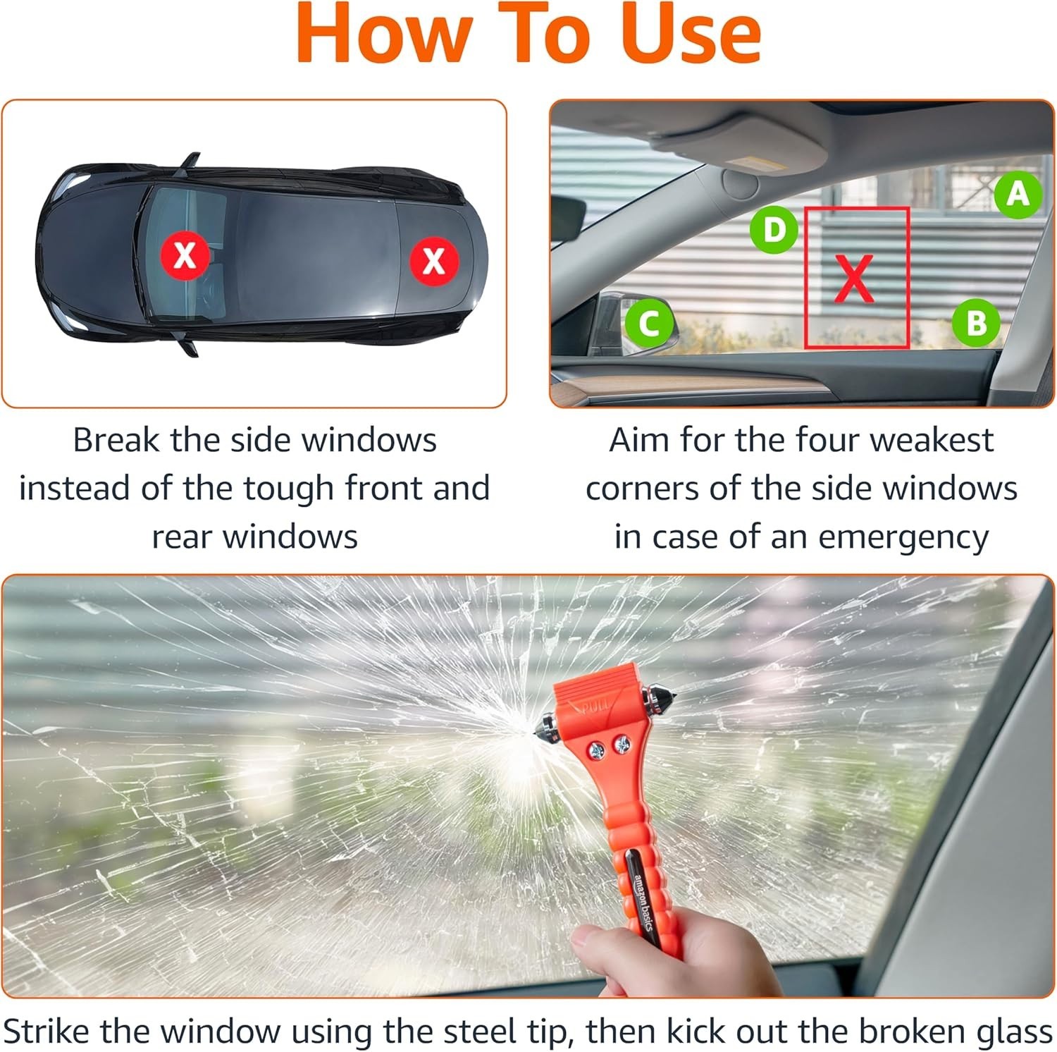 Emergency Car Escape 2-Pack - Orange