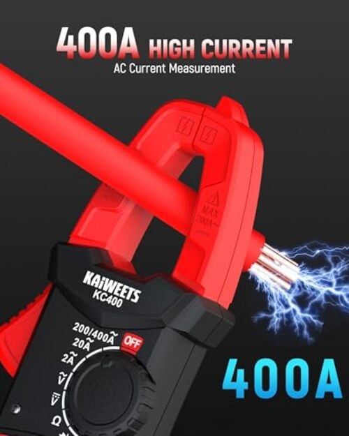 Digital Clamp Meter, Portable Size, 2000 Counts, Measures High AC Black