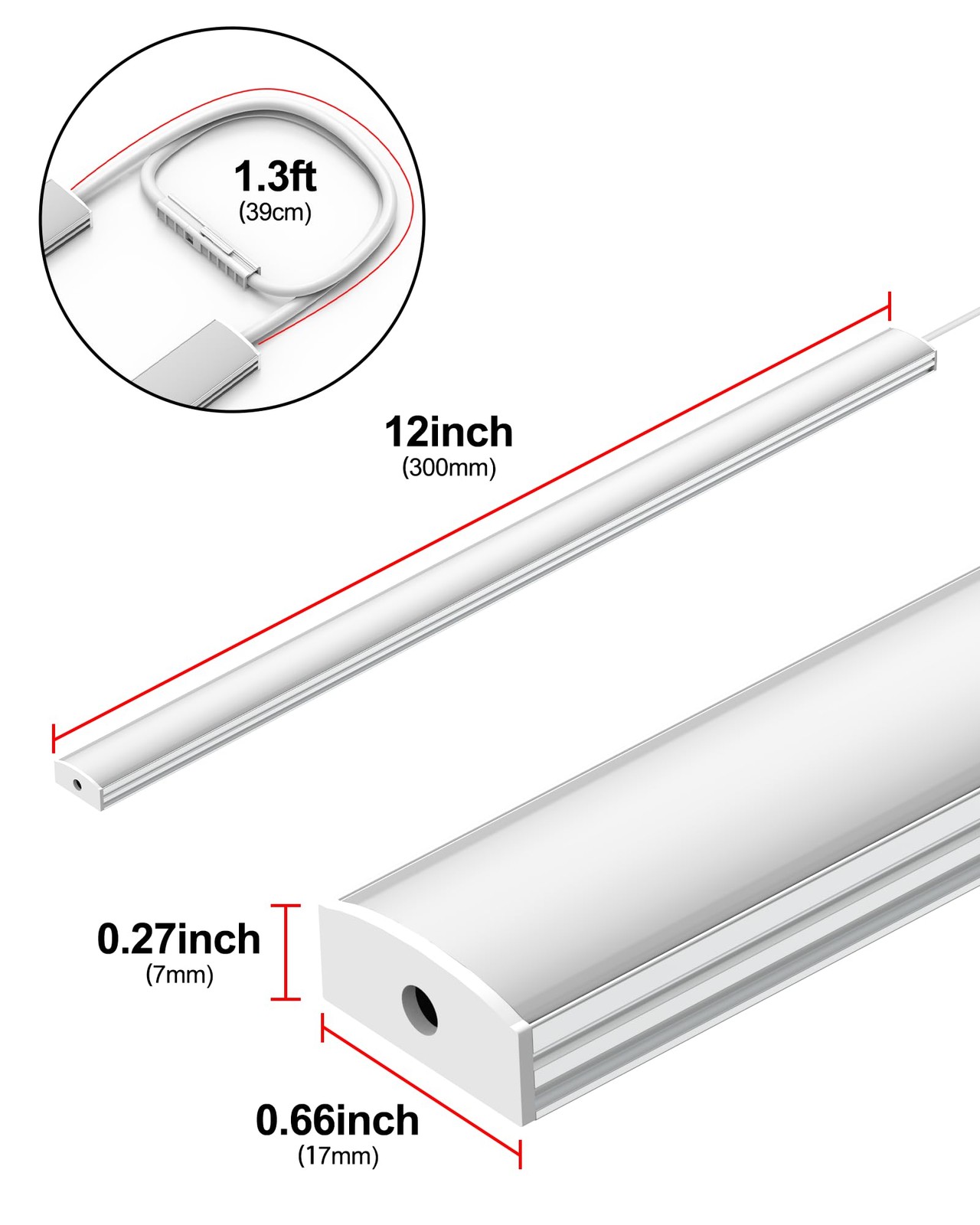 Plug-in Under Cabinet Lighting, Dimmable Counter Lights for Kitchen, 2pcs 12 ...