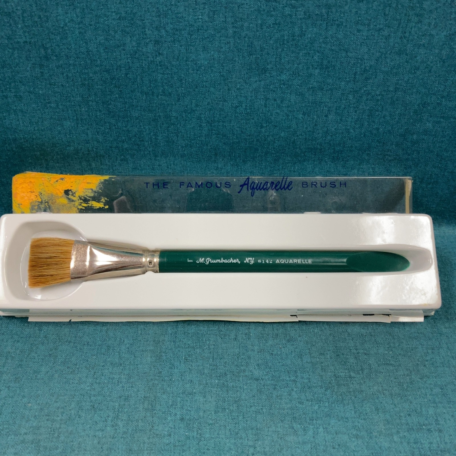 VTG Grumbacher "Aquarelle" Watercolor Brush 1" 6142 Sabeline Broad Flat