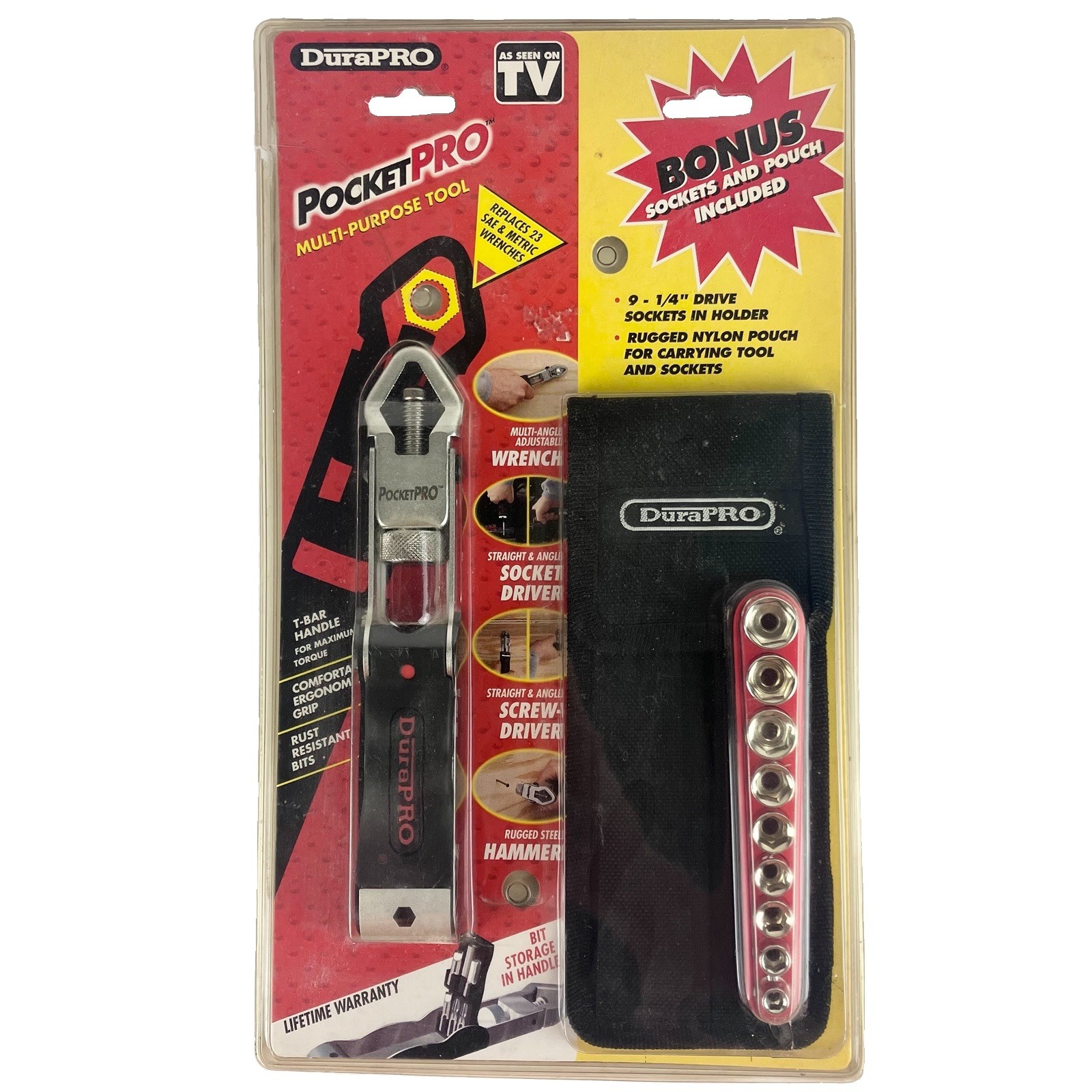 DuraPro PocketPro Multi Purpose Tool Ratchet Set w/ Pouch 18 Piece 37 Tools in 1