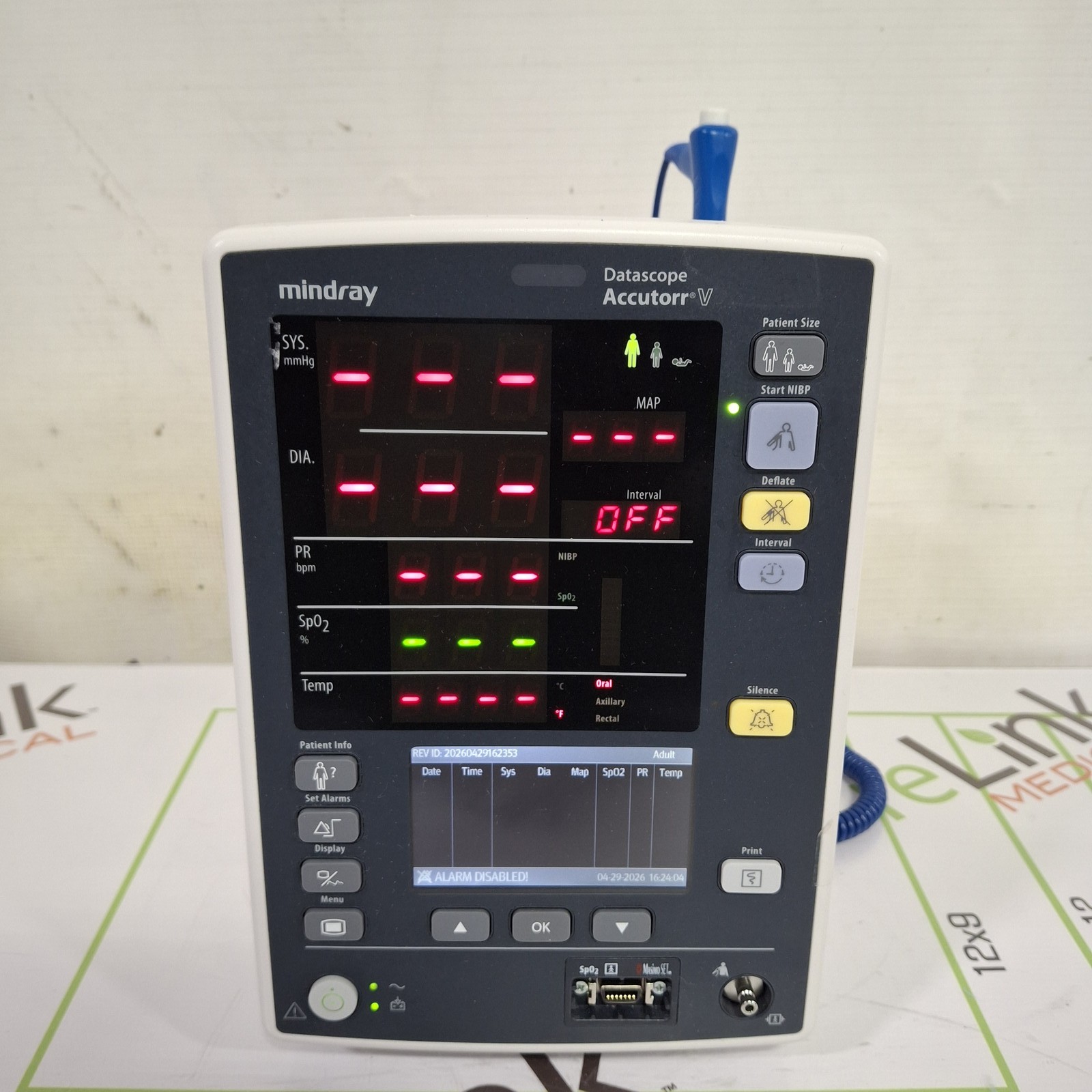 Mindray Datascope Accutorr V Vital Signs Monitor