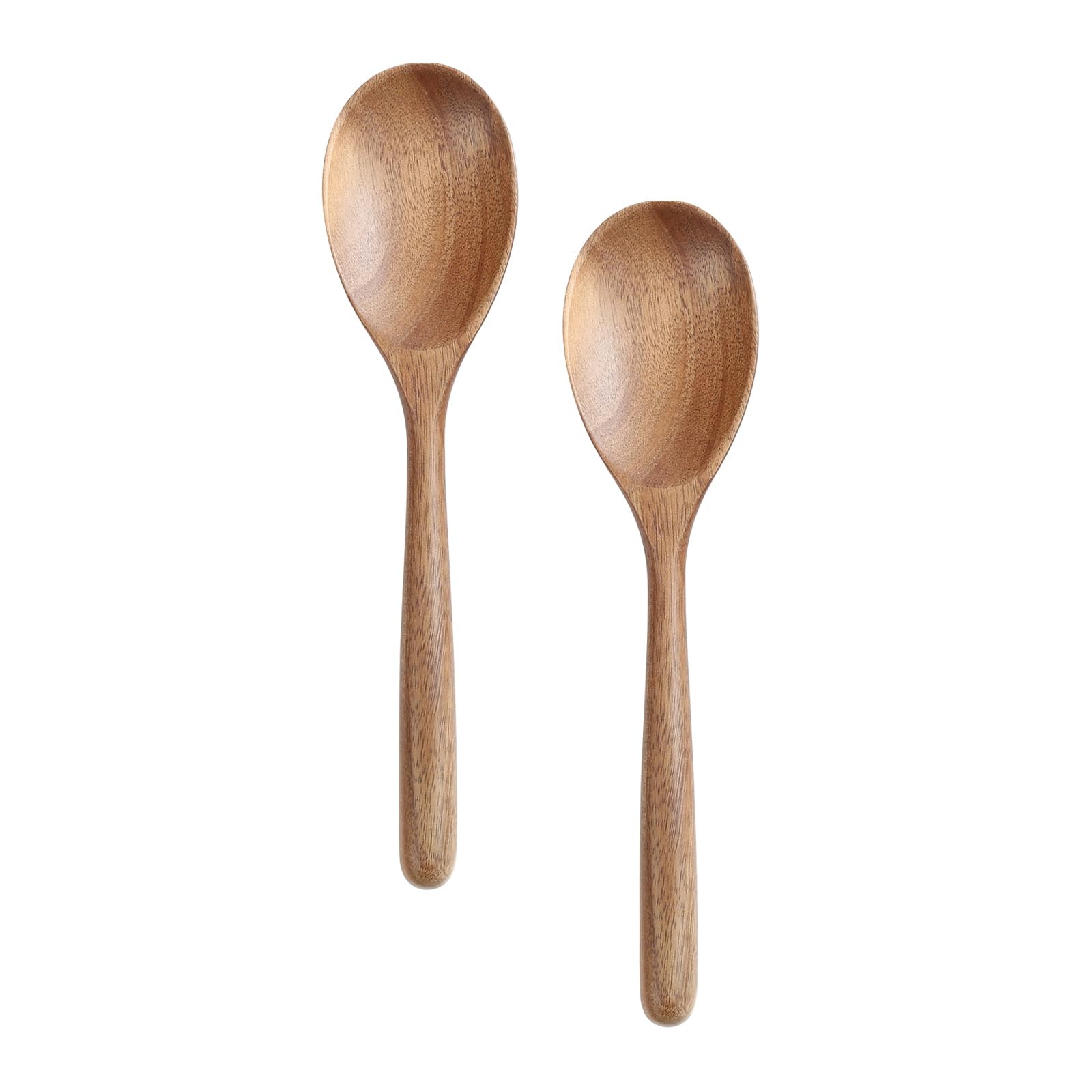 Kitchen Wooden Cooking Spoon, Solid Acacia Wood Serving Spoons for Mixing Sti...