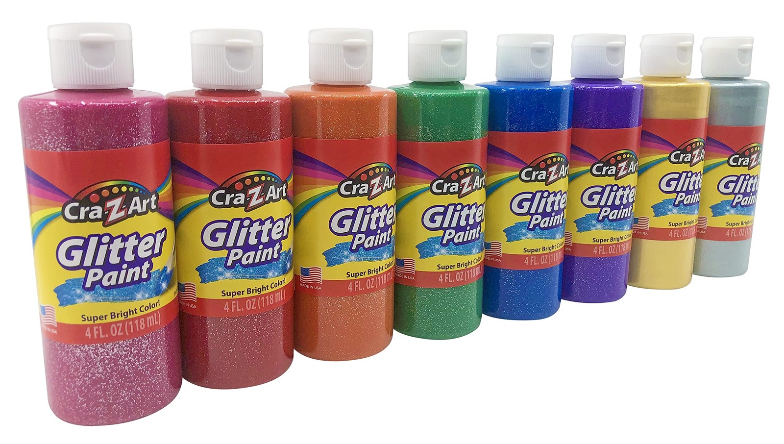 Cra-Z-Art Washable Glitter Paint Bulk 4 Fl Oz (Pack of 8), 8 ounce
