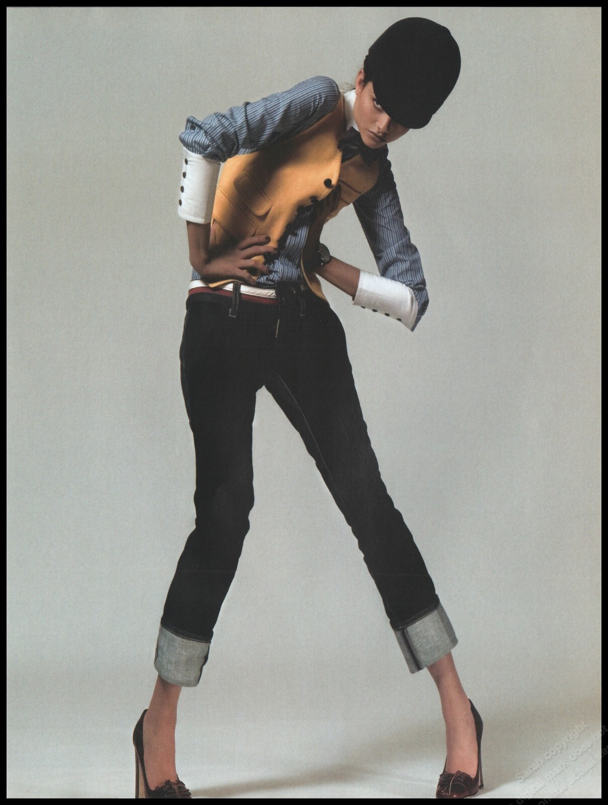 High Hells Jeans Magazine Print Ad Women Fashion Long Legs shoes 2006-1pg