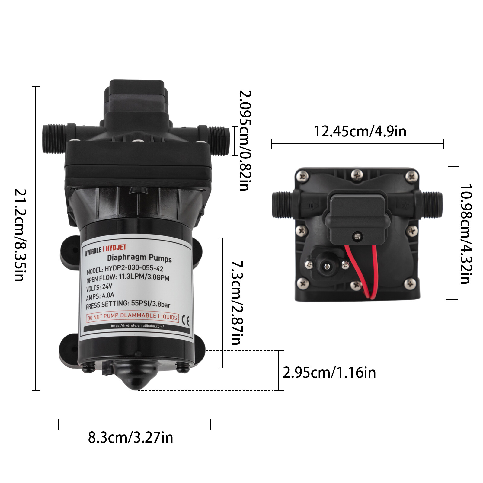 Water Diaphragm Pressure Pump 55psi  Self-priming Pump Pressure Pump For Rv/boat